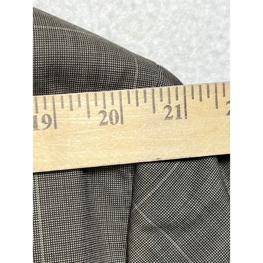 Collection by Michael Strahan Mens Wool Blend Windowpane Plaid Blazer Brown